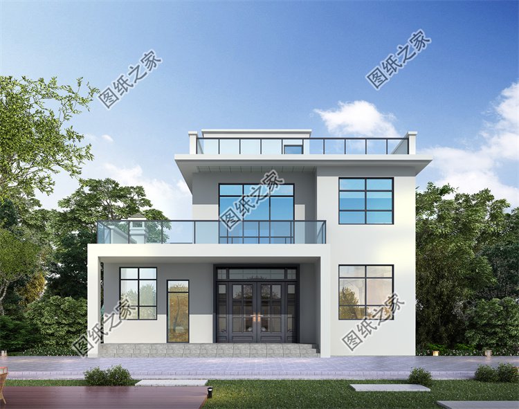 現代風二層別墅效果圖設計案例