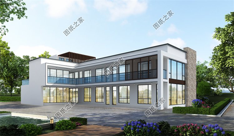 現代風二層別墅效果圖設計案例