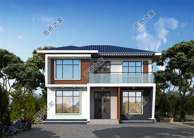 現代風二層別墅效果圖設計案例