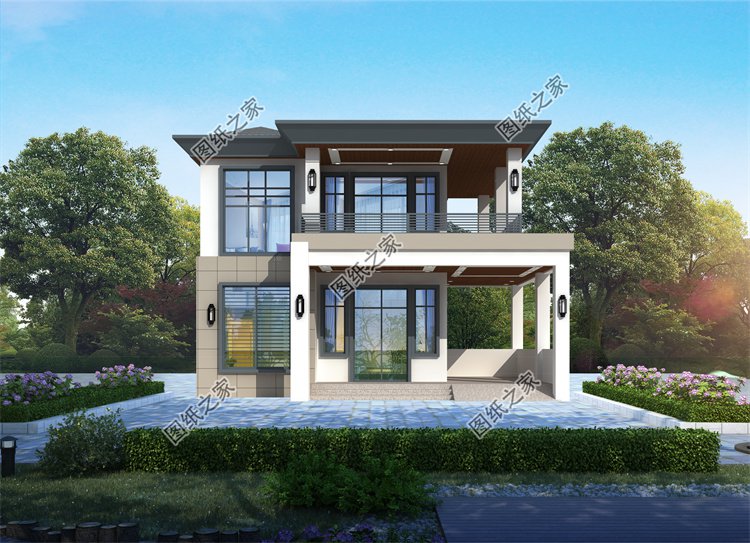 現代風二層別墅效果圖設計案例