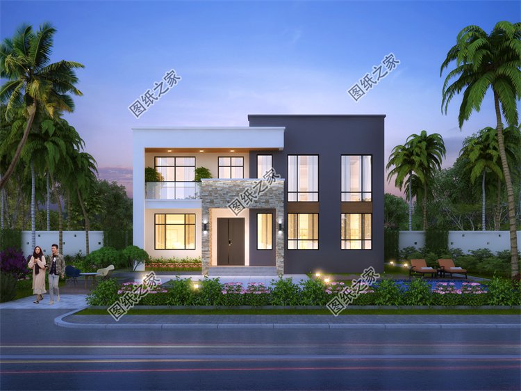 現代風二層別墅效果圖設計案例