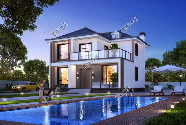 現代風二層別墅效果圖設計案例