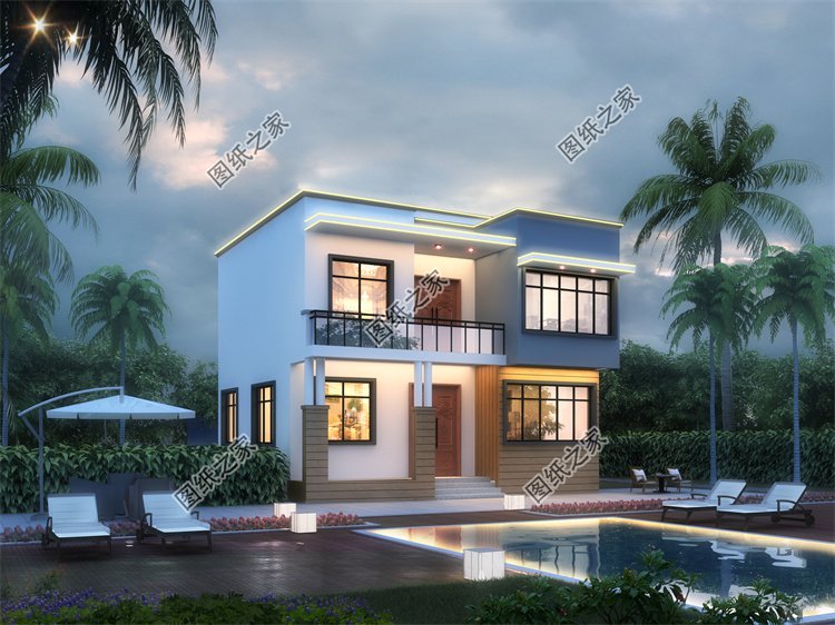 現代風二層別墅效果圖設計案例