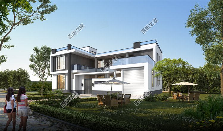 現代風二層別墅效果圖設計案例