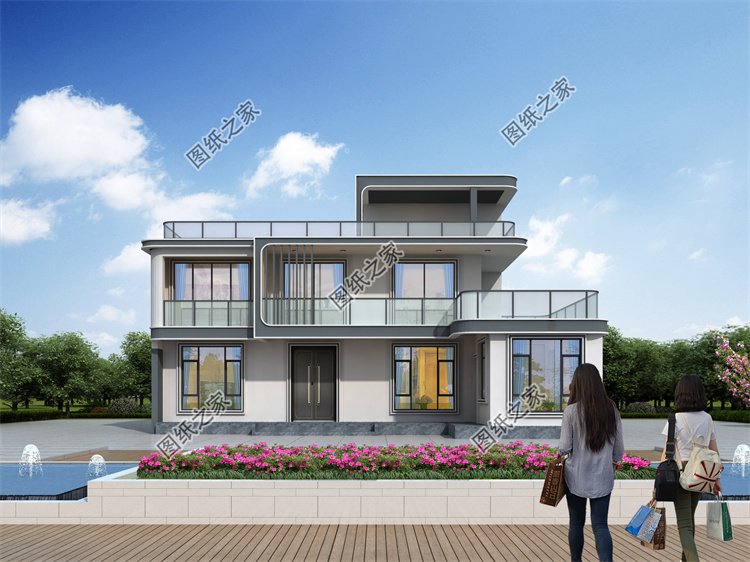 現代風二層別墅效果圖設計案例