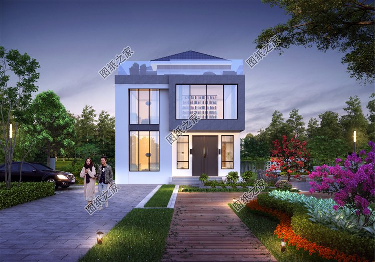 現代風二層別墅效果圖設計案例