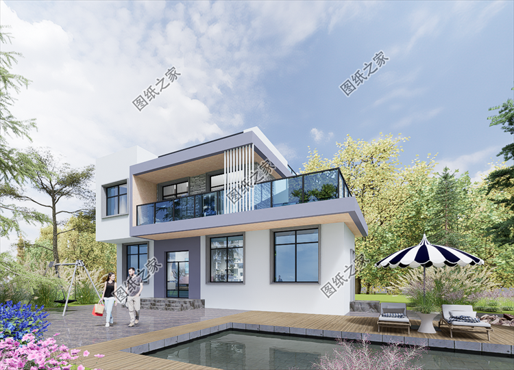 現代風二層別墅效果圖設計案例