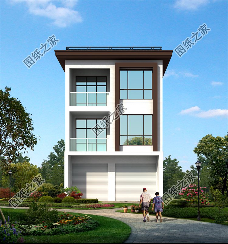 現代風三層別墅效果圖設計案例