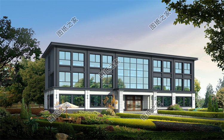 現代風三層別墅效果圖設計案例