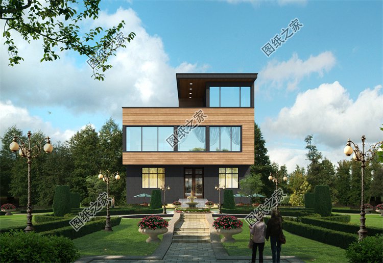 現代風三層別墅效果圖設計案例