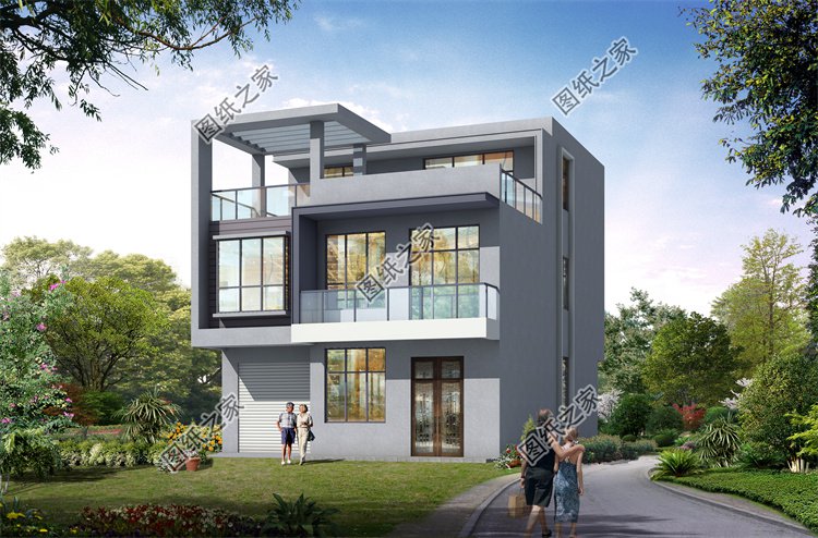 現代風三層別墅效果圖設計案例