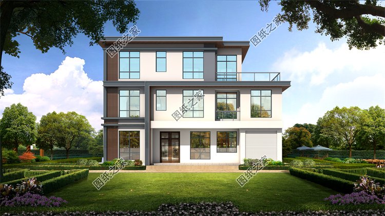 現代風三層別墅效果圖設計案例