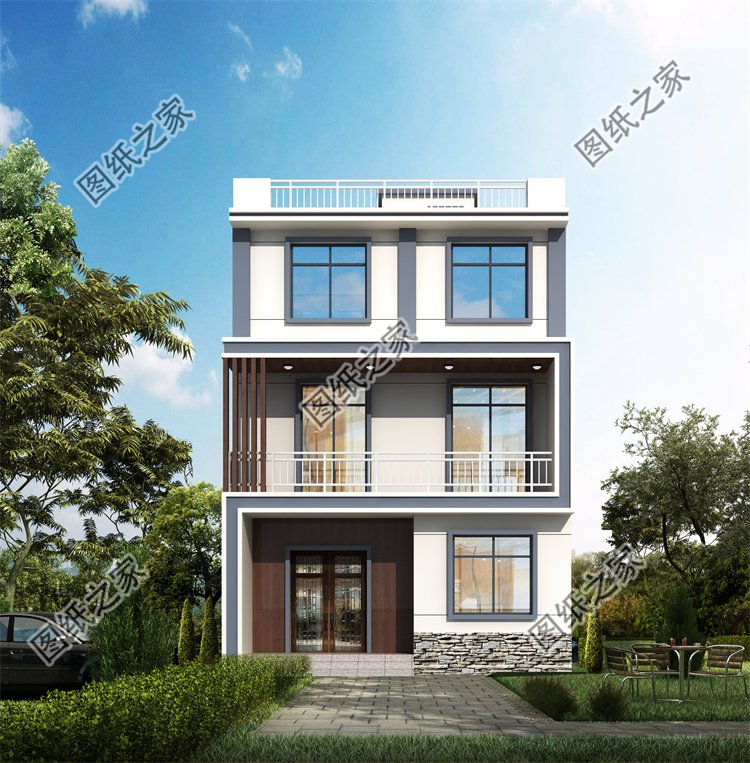 現代風三層別墅效果圖設計案例