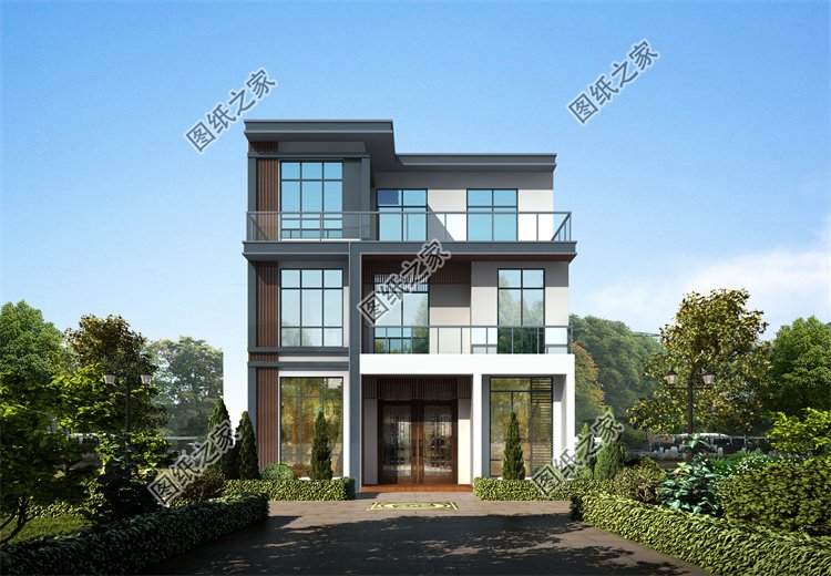 現代風三層別墅效果圖設計案例