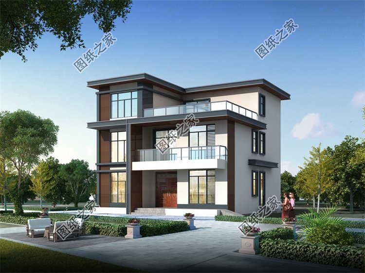 現代風三層別墅效果圖設計案例