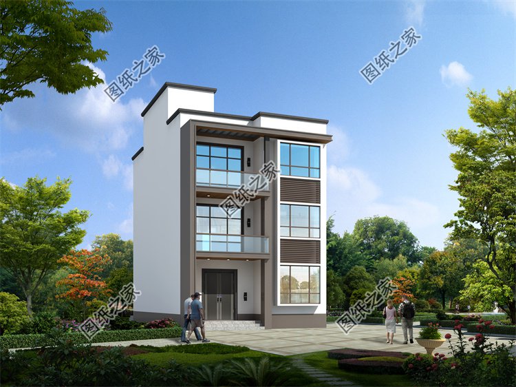 現代風三層別墅效果圖設計案例