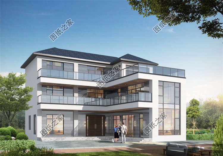 現代風三層別墅效果圖設計案例