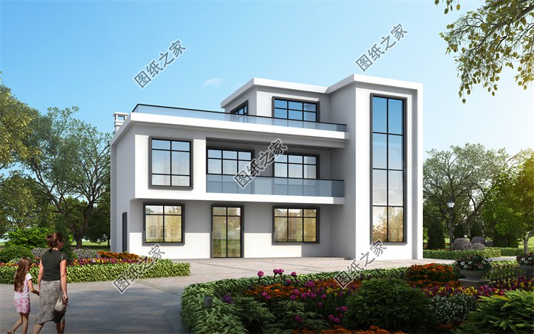 現代風三層別墅效果圖設計案例