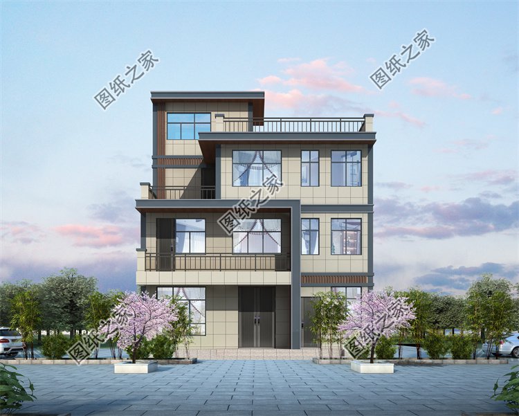 現代風三層別墅效果圖設計案例