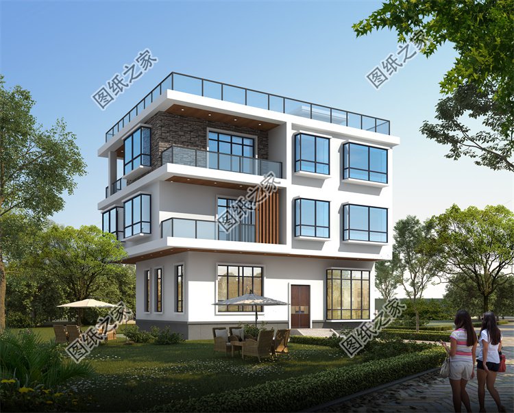 現代風三層別墅效果圖設計案例