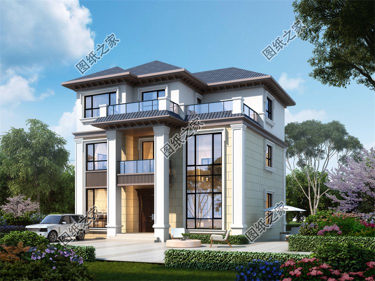 現代風三層別墅效果圖設計案例