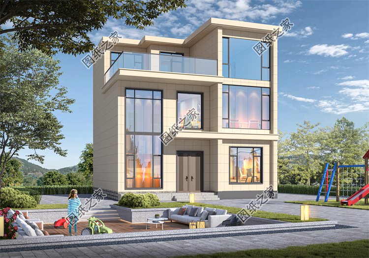 現代風三層別墅效果圖設計案例