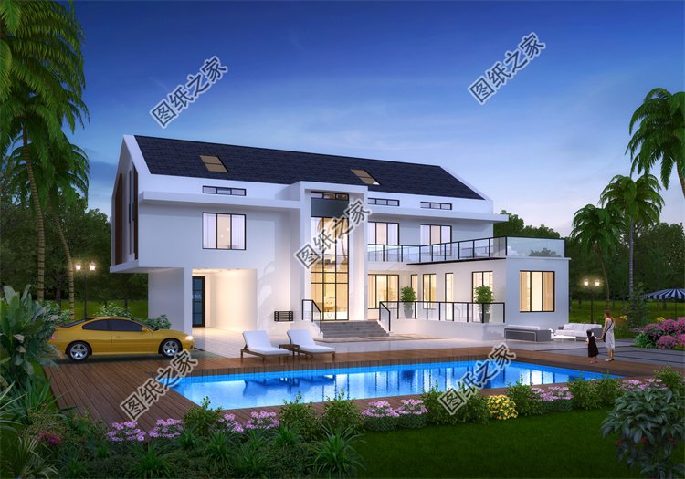 現代風三層別墅效果圖設計案例