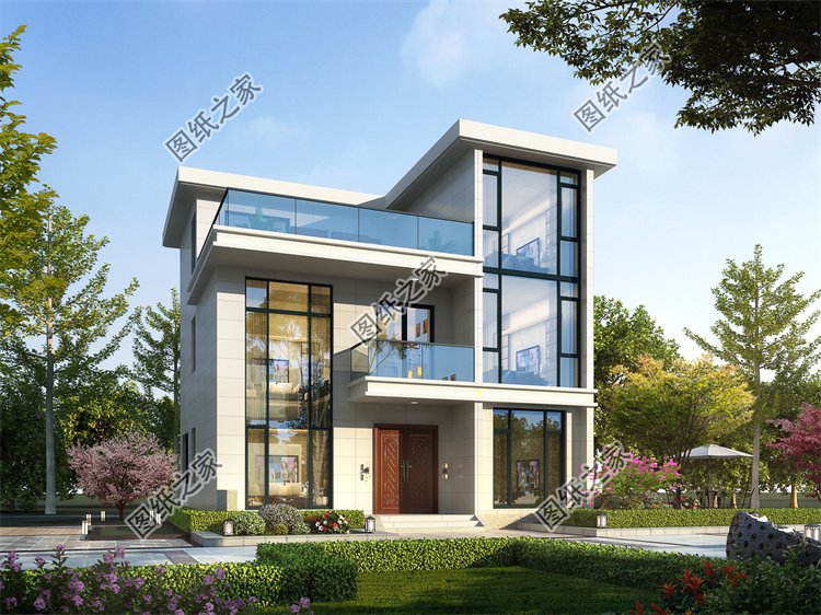 現代風三層別墅效果圖設計案例