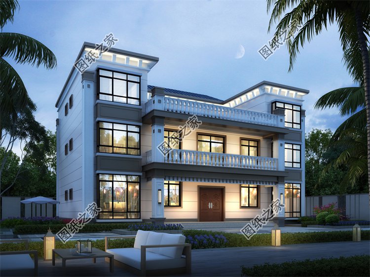 現代風三層別墅效果圖設計案例