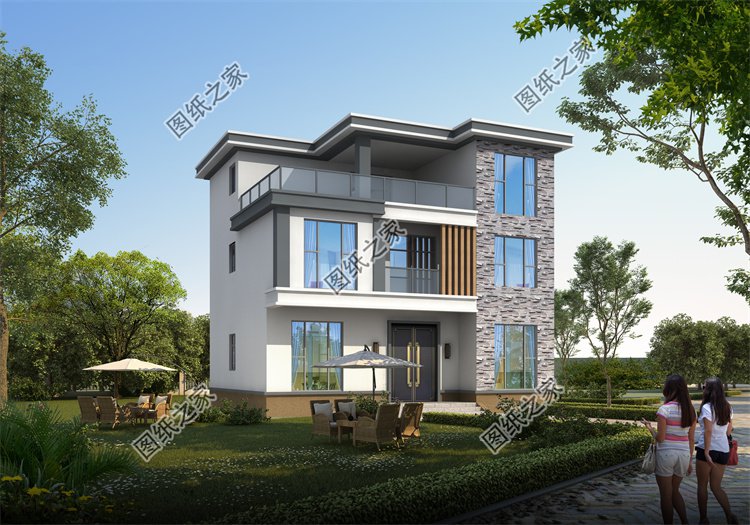 現代風三層別墅效果圖設計案例