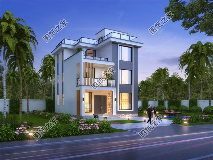 現代風三層別墅效果圖設計案例