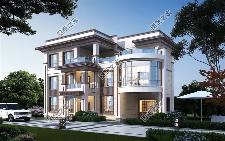 現代風三層別墅效果圖設計案例