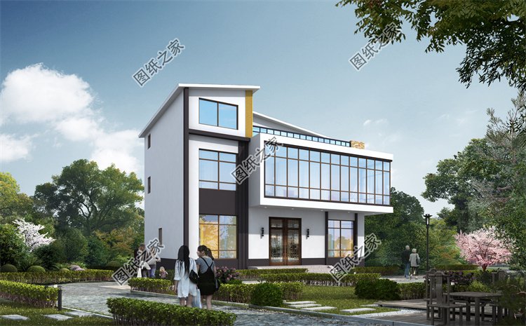 現代風三層別墅效果圖設計案例