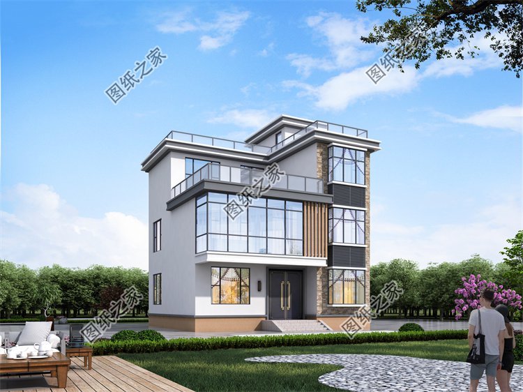 現代風三層別墅效果圖設計案例