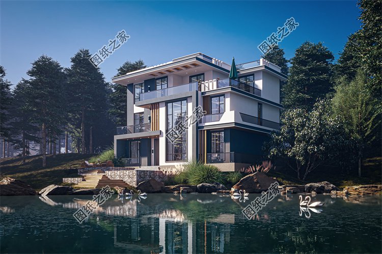 現代風三層別墅效果圖設計案例
