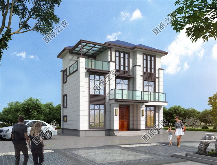 現代風三層別墅效果圖設計案例