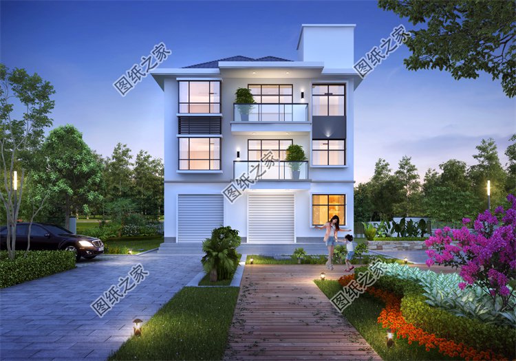 現代風三層別墅效果圖設計案例