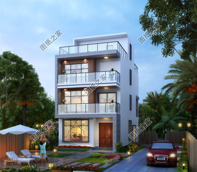 現代風四層及以上別墅效果圖設計案例