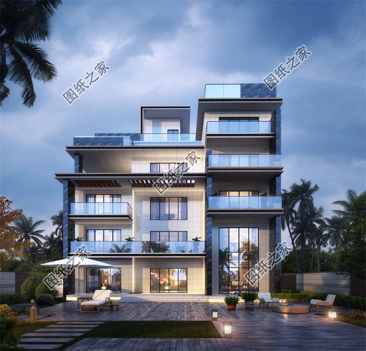 現代風四層及以上別墅效果圖設計案例