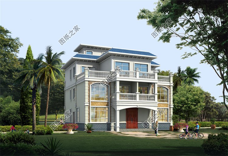 現代風雙拼別墅效果圖設計案例