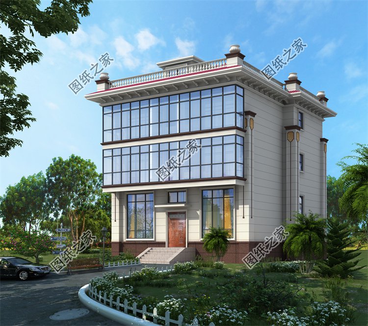 現代風雙拼別墅效果圖設計案例