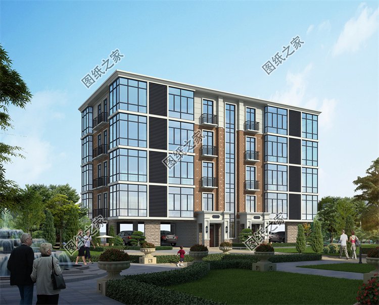 現代風雙拼別墅效果圖設計案例