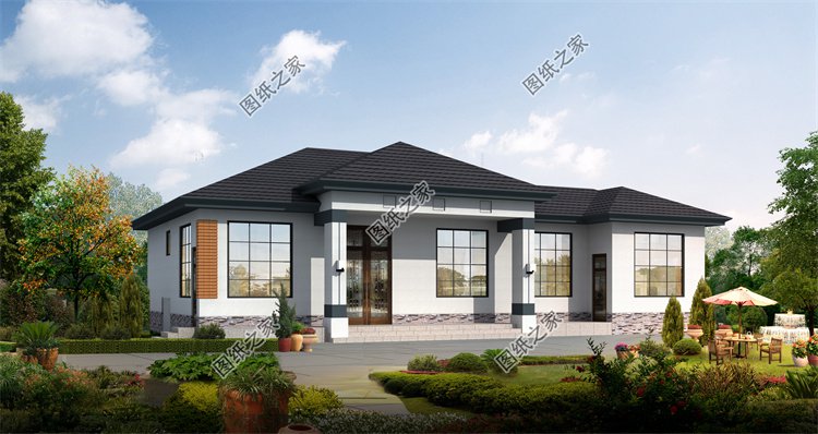 現(xiàn)代風(fēng)一層別墅效果圖設(shè)計案例