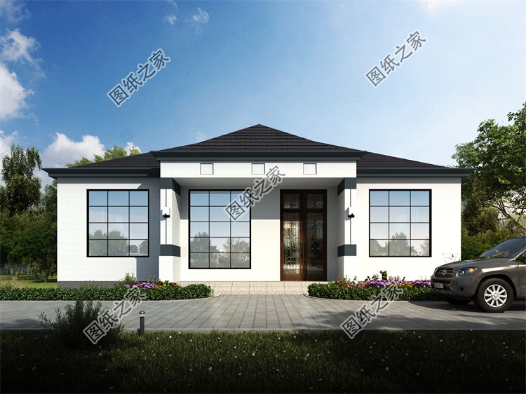 現(xiàn)代風(fēng)一層別墅效果圖設(shè)計案例