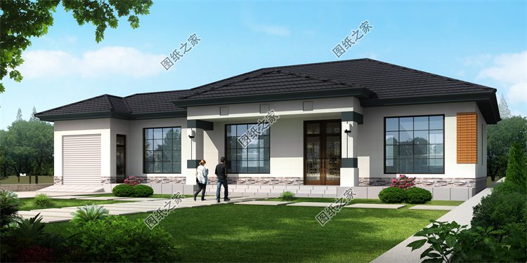 現(xiàn)代風(fēng)一層別墅效果圖設(shè)計案例