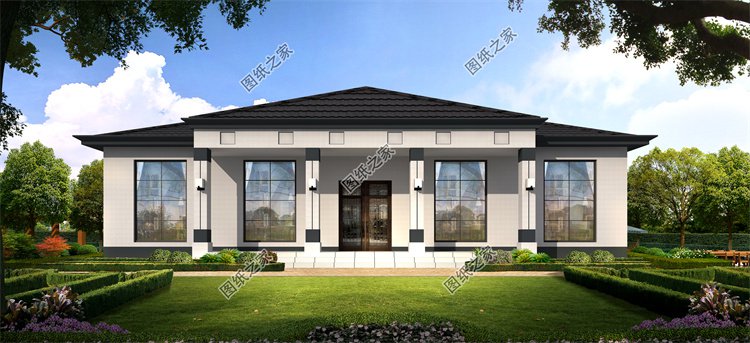 現(xiàn)代風(fēng)一層別墅效果圖設(shè)計案例