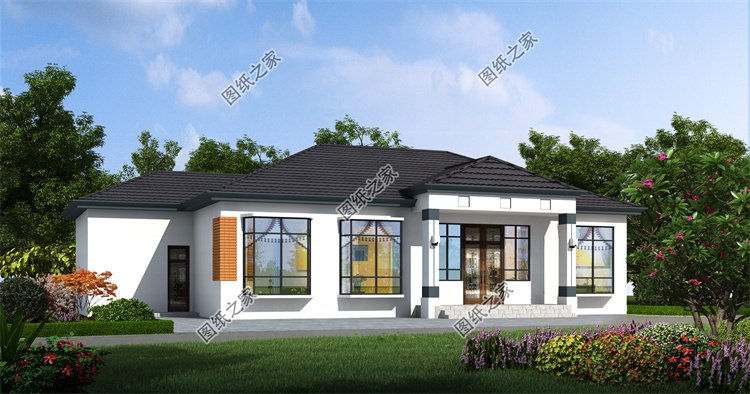 現(xiàn)代風(fēng)一層別墅效果圖設(shè)計案例