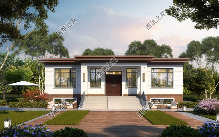 現(xiàn)代風(fēng)一層別墅效果圖設(shè)計案例