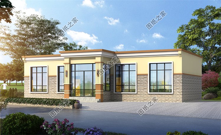 現(xiàn)代風(fēng)一層別墅效果圖設(shè)計案例