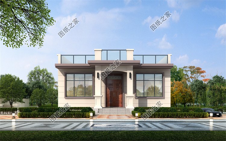 現(xiàn)代風(fēng)一層別墅效果圖設(shè)計案例